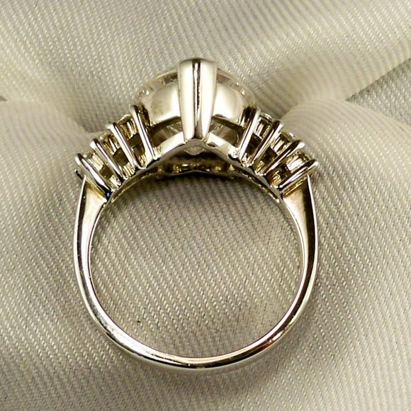 New Ruby Red Inside Heart Cubic Zirconias Silver DESIGNER Ring - Picture 9 of 10